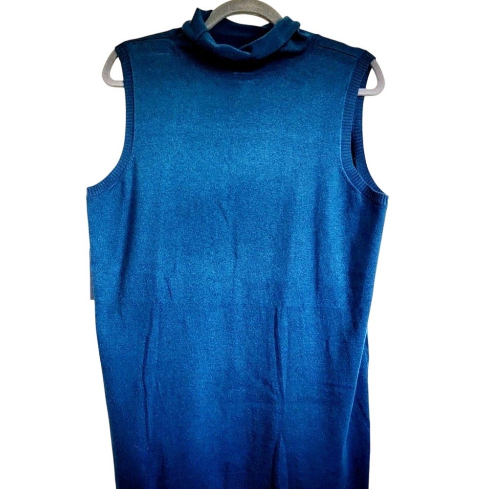 Chico's Zenergy 2 Mockneck Top Sweater Cashmere Blend Teal Blue‎ Green NWT $79